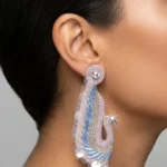 The 'Celestial Swan' Hand-Embroidered Drops