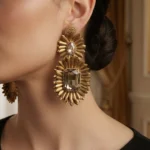 The Gilded Sunburst Tiered Earrings