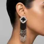 The 'Noir Radiance' Beaded Fringe Drops